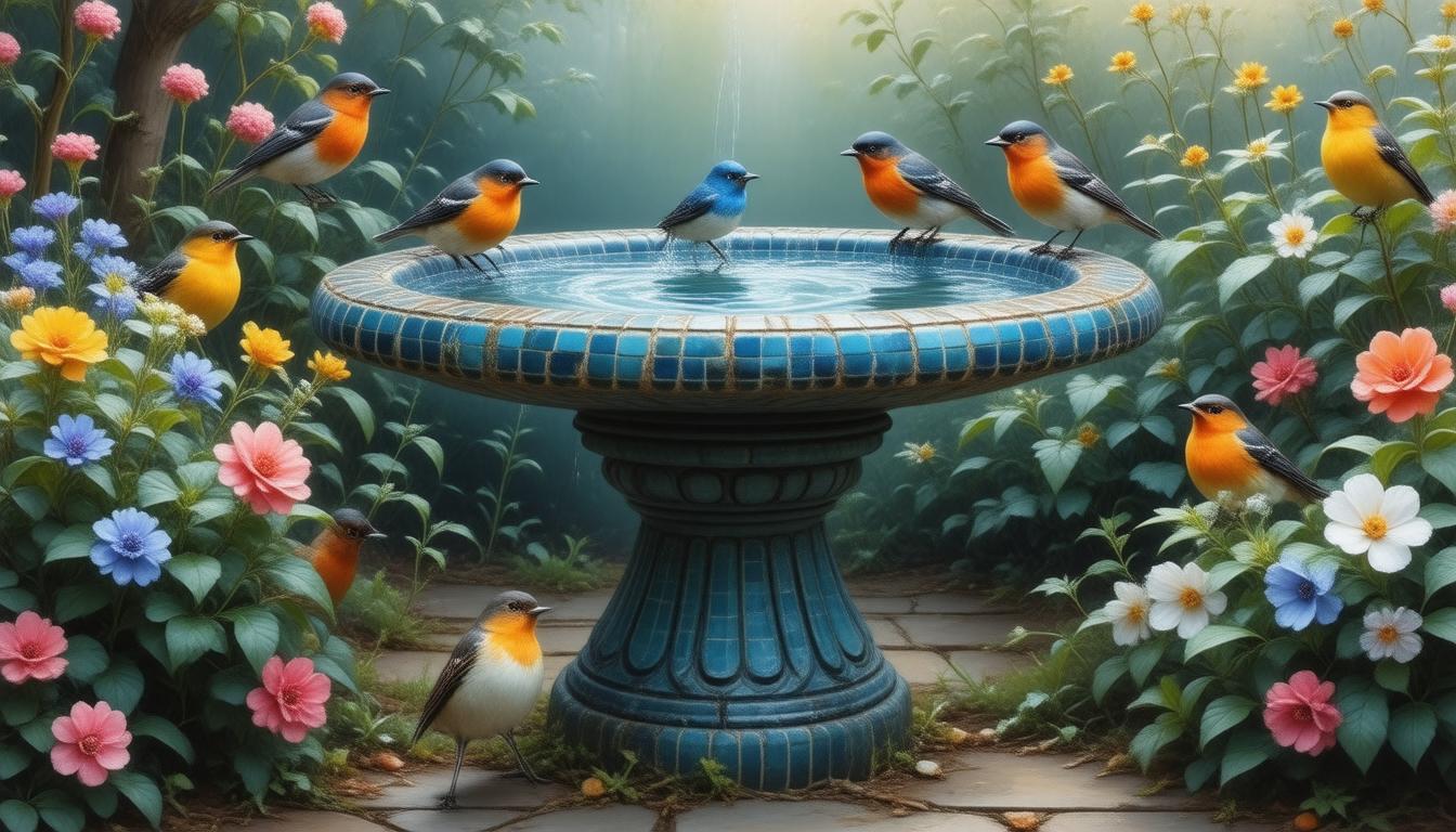 Charming Mosaic Birdbath Designs: Transform Your Garden into a Vibrant Avian Sanctuary