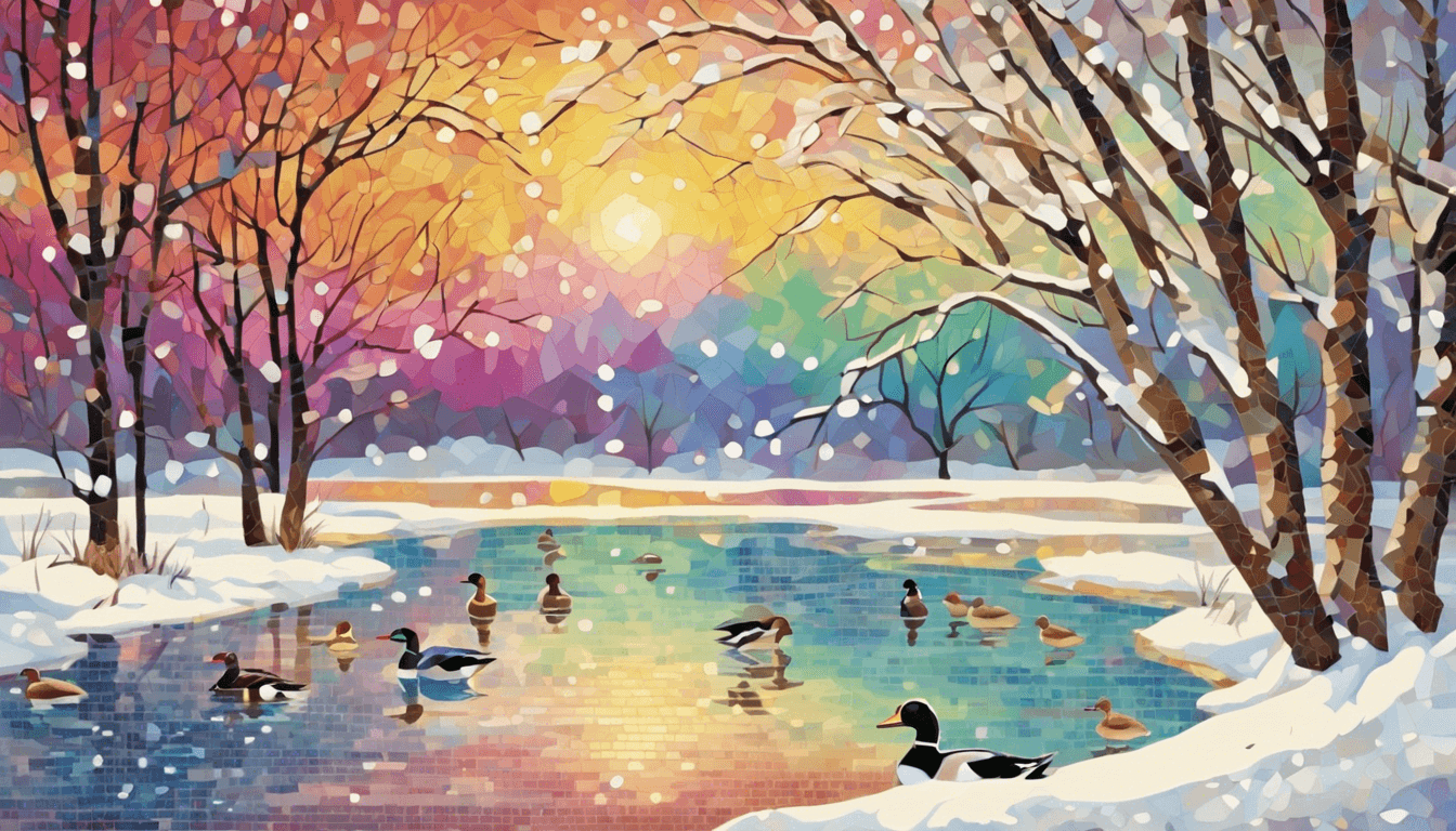 Crafting Cold Weather Charm: January Mosaics of Ducks and Geese for Spring Installation