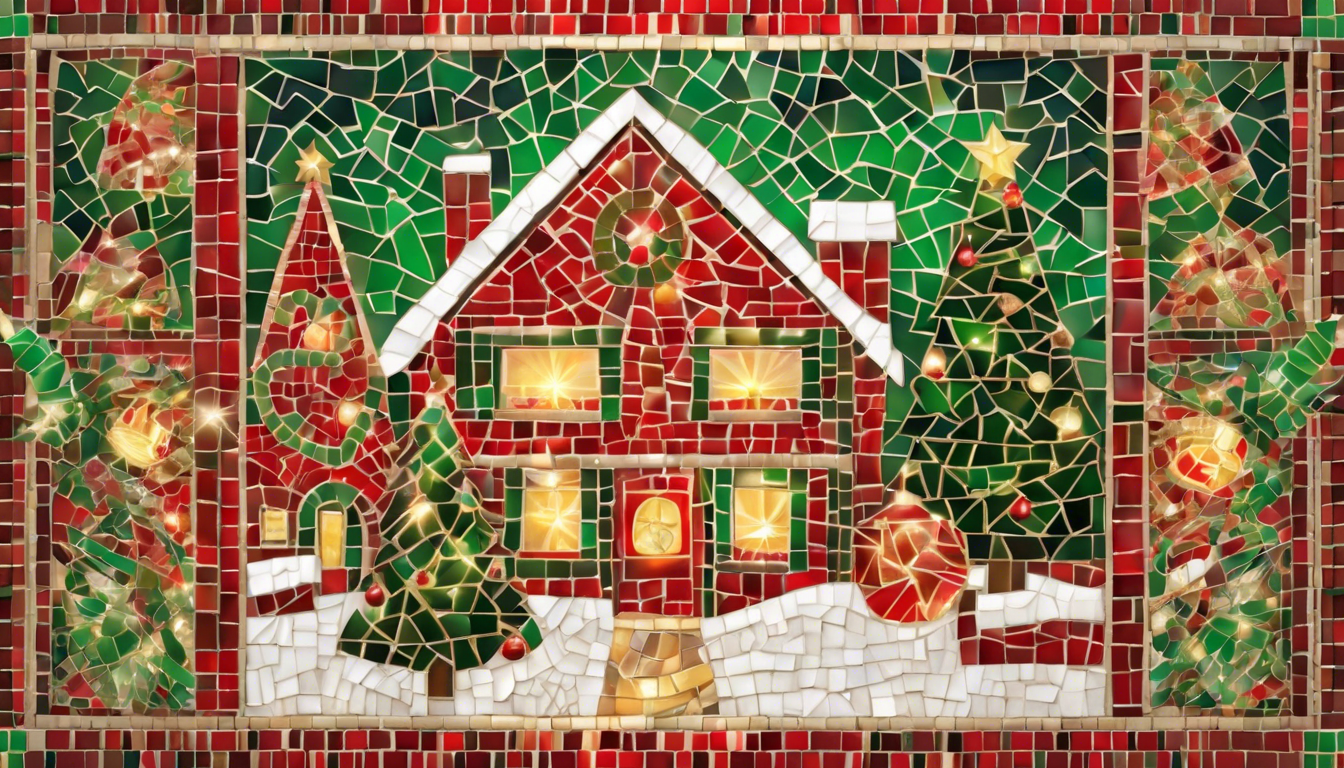 Transform Your Space: How Red, Green & Gold Mosaic Art Elevates Christmas Decor