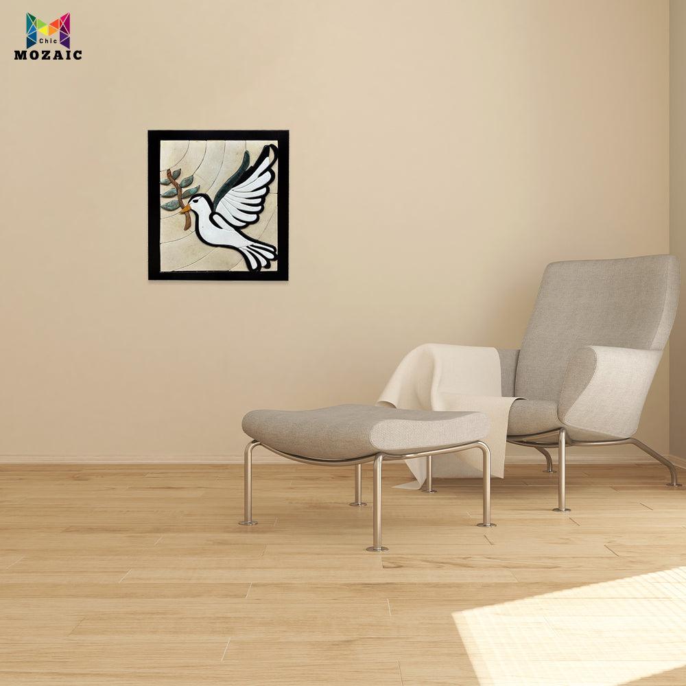 Peace Dove 3d Mosaic Wall Hang Woode - ChicMozaic