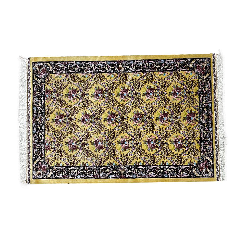 High Quality Hand-knotted Rug in Brown Colour and Natural Silk - ChicMozaic