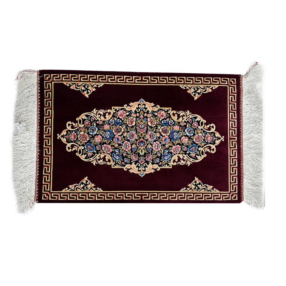 High Quality Hand-knotted Rug in Dark and Green Blue Colours and Natural Silk - ChicMozaic