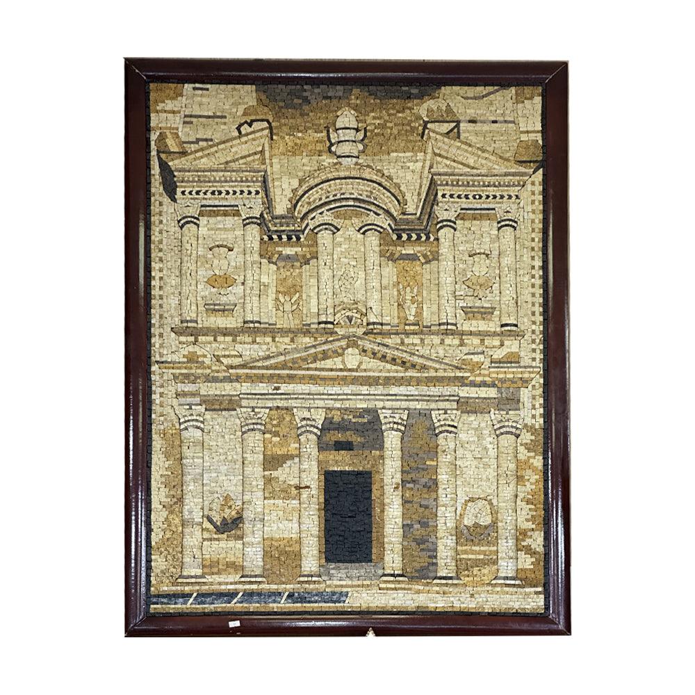 Handmade Mosaic With Natural Stone in the Shape of the Petra City - ChicMozaic