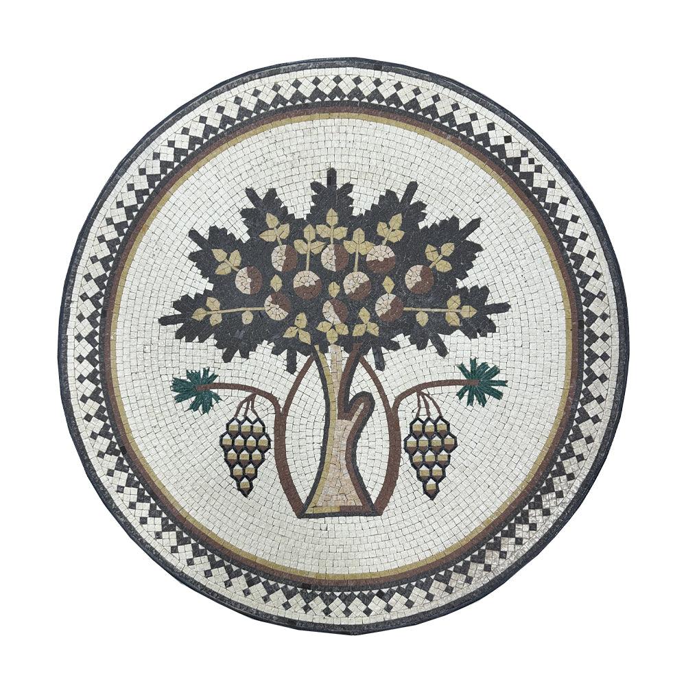 Handmade Mosaic With Natural Stone of the Madaba Tree - ChicMozaic