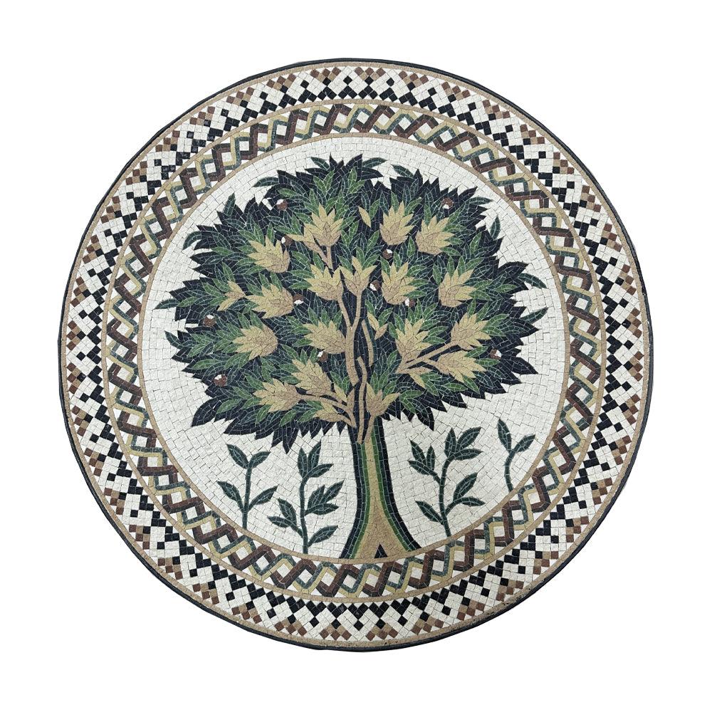 Handmade Mosaic With Natural Stone of the Tree of Life - ChicMozaic