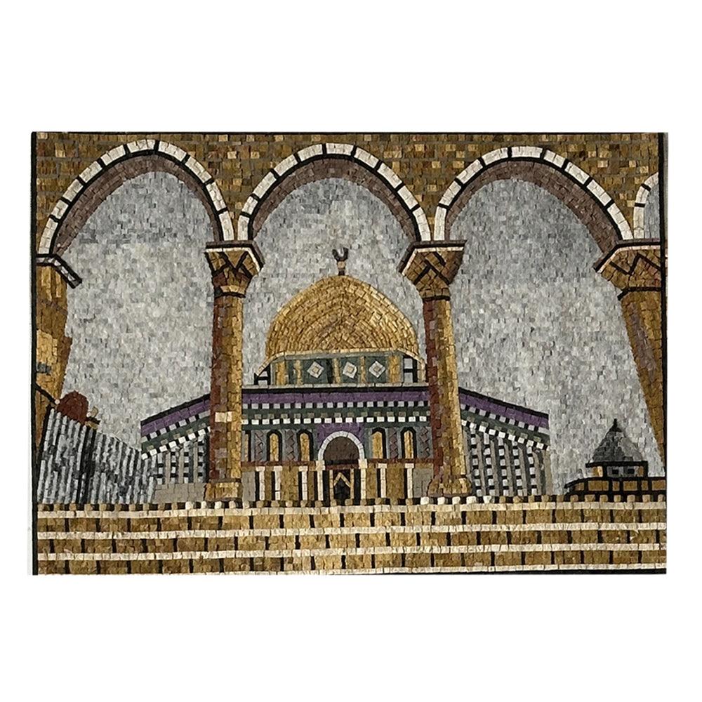 Handmade Mosaic With Natural Stone of the Jerusalem Mosque - ChicMozaic