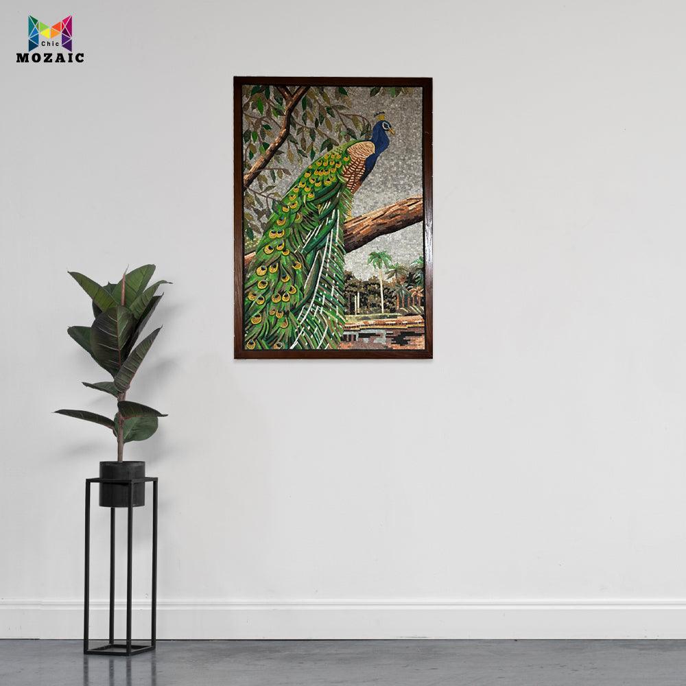 Peacock Mosaic Wall Hang - ChicMozaic