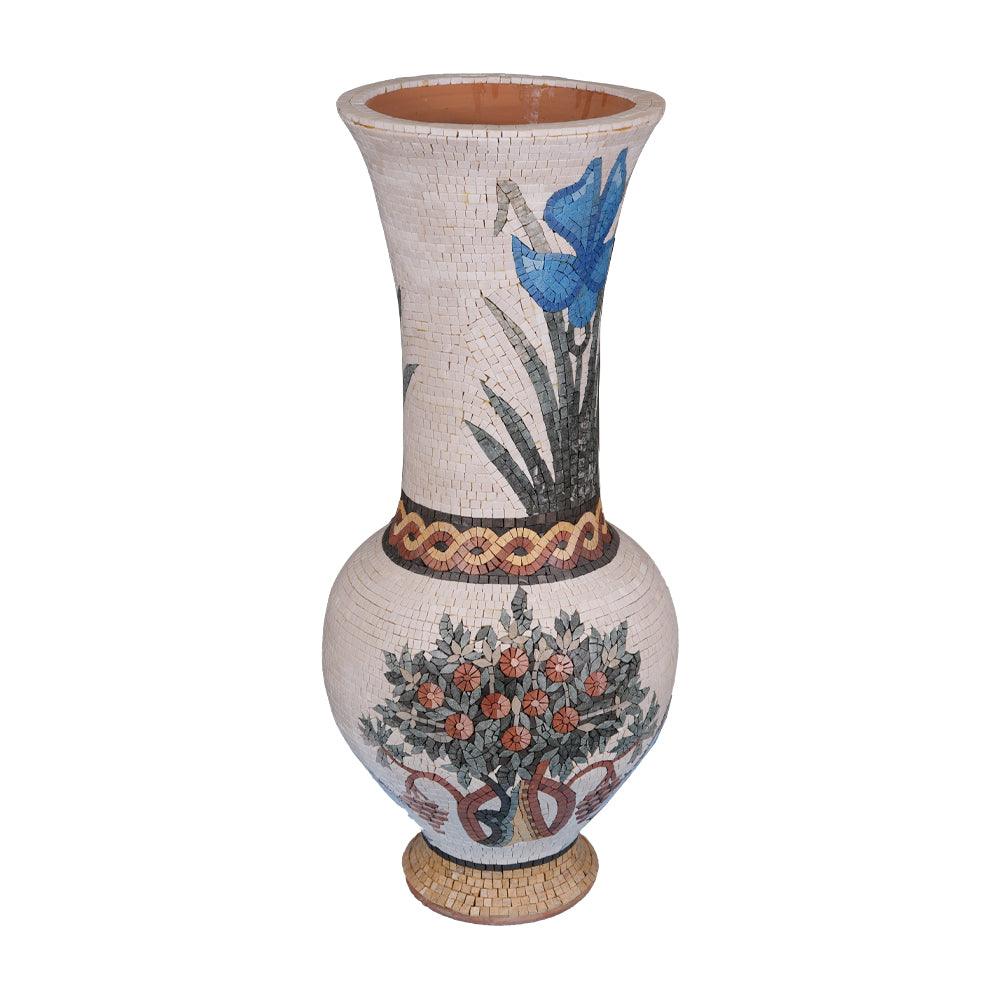 Ceramic vase representing the Madaba Tree of Life, the Jordan river - ChicMozaic