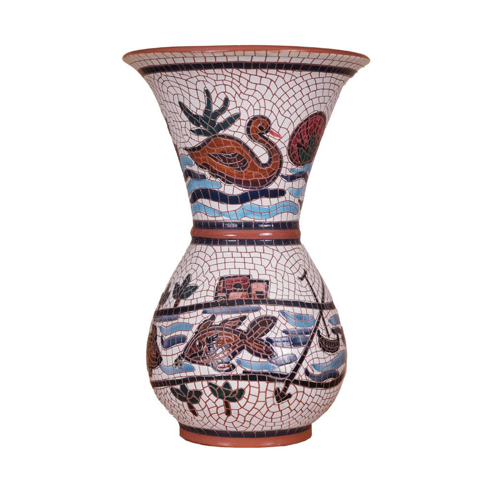 Ceramic Vase representing the Dead Sea and the Jordan River - ChicMozaic